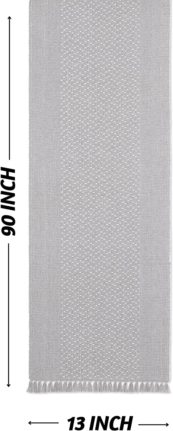 Classic Ribbed Table Runner - Grey
